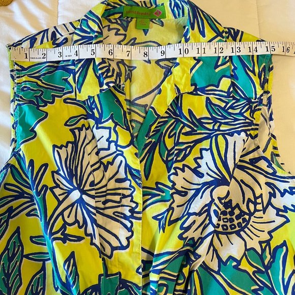 Island Republic Floral sleeveless blouse with cute tie, size XL - Picture 5 of 14